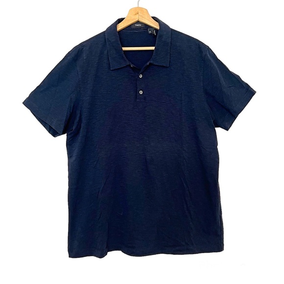 Theory Men's Black Polo Shirt Cotton Blend Size XL - Picture 4 of 13